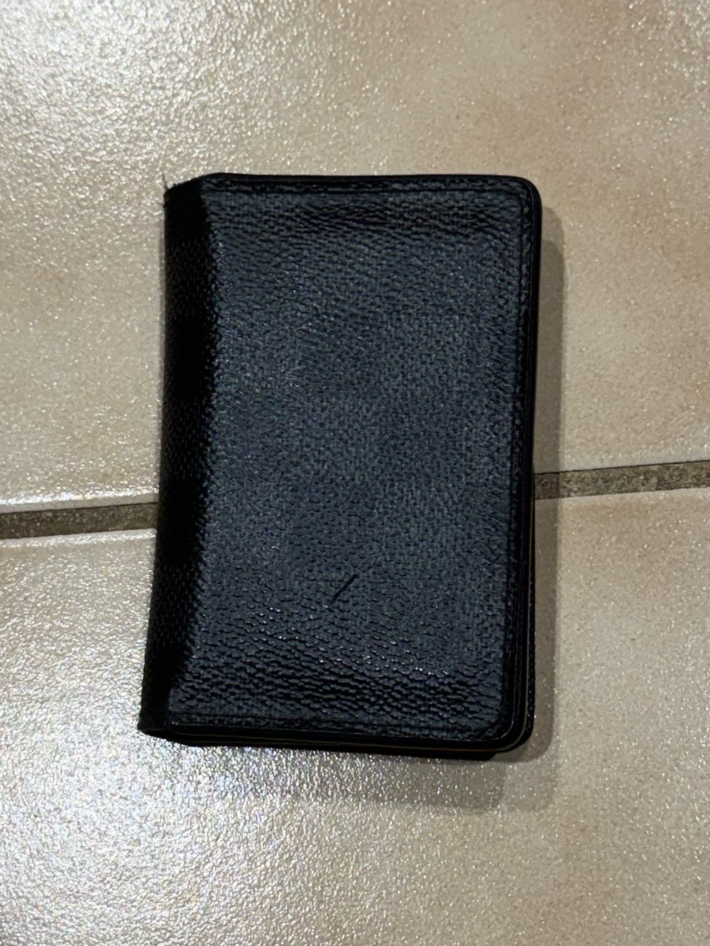Louis Vuitton Black Textured Leather Key & Card Holder